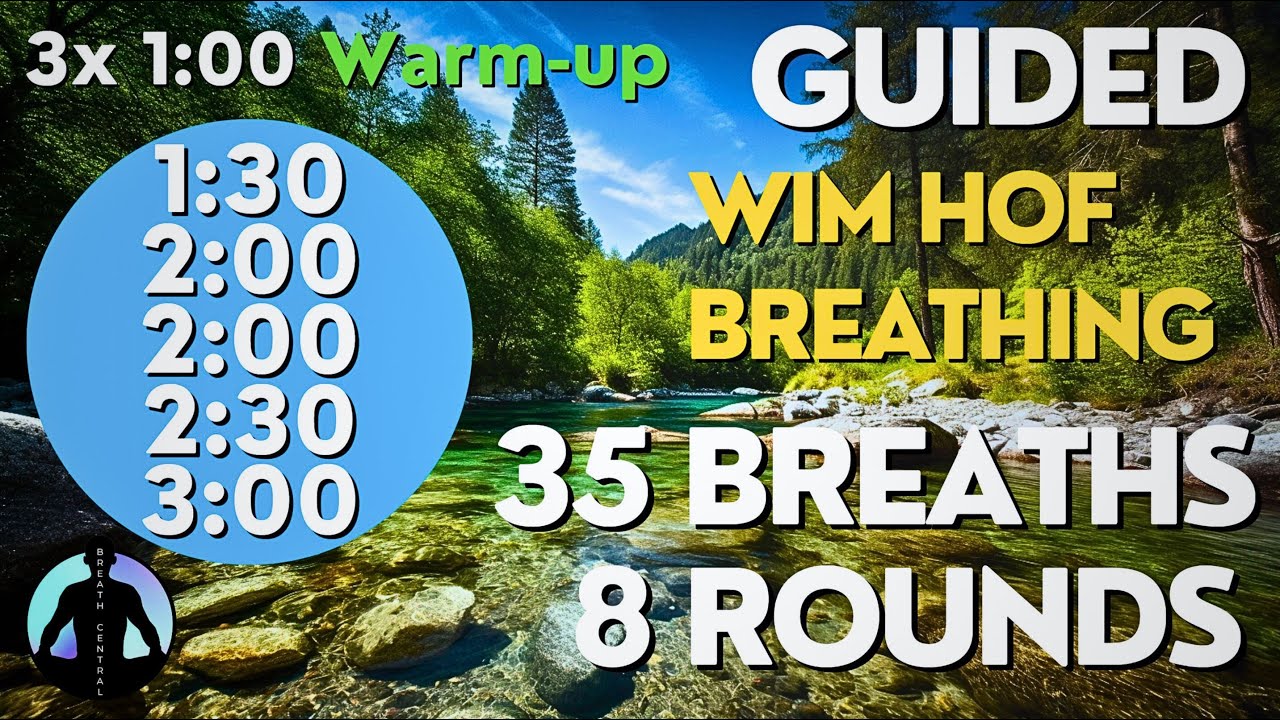 WIM HOF Guided Breathing Technique | Practice to reach 3 Minute Breath Hold | 35 Breaths