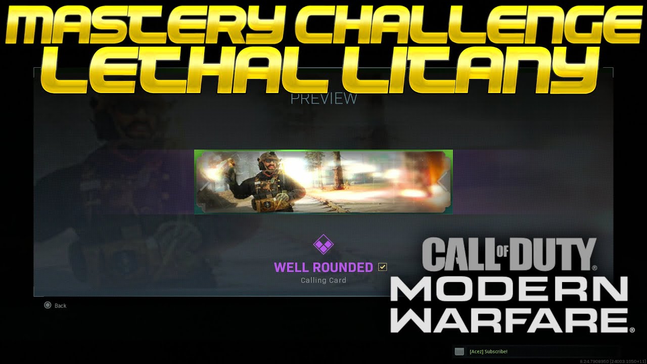 Modern Warfare - Multiplayer Mastery Challenge Guide - LETHAL LITANY
