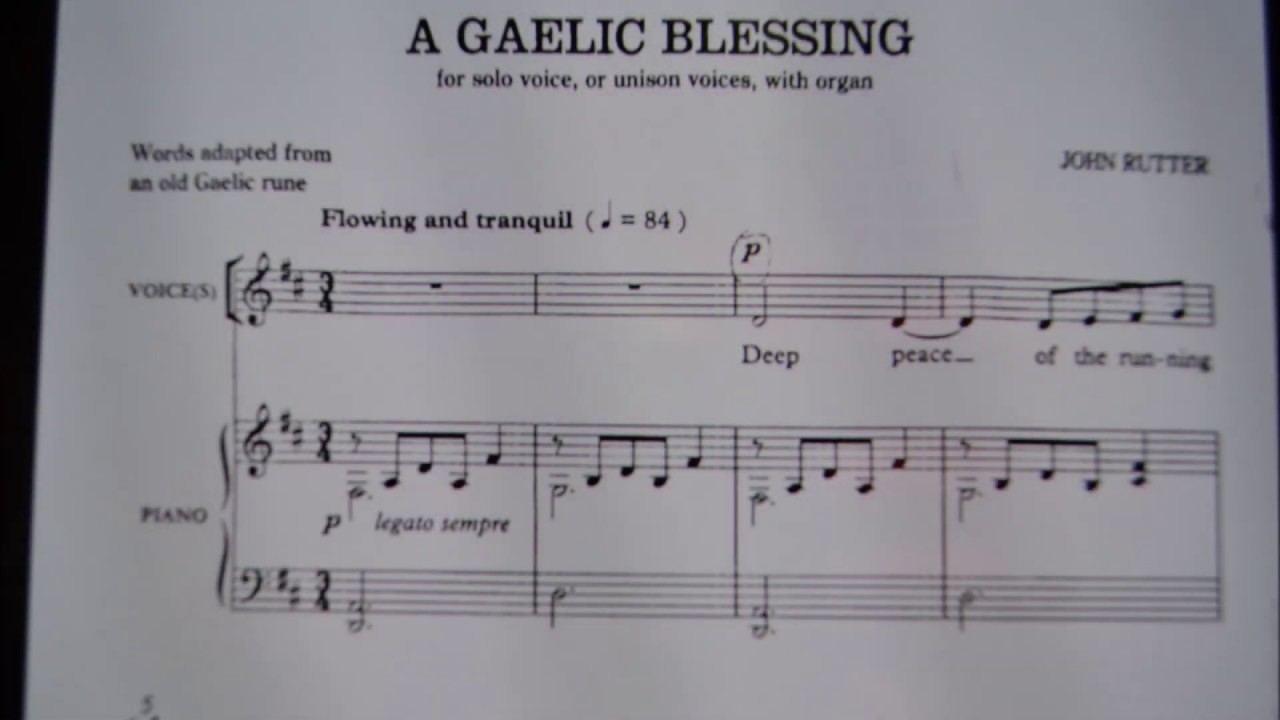 A Gaelic Blessing Piano Accompaniment