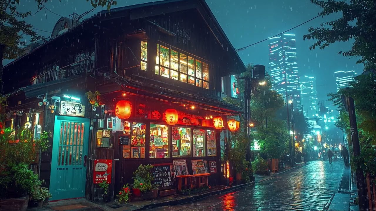 Sleepy Rain in a Hidden Japanese Alley | Warm Lantern Lo-fi for Deep Sleep & Relax | 4K