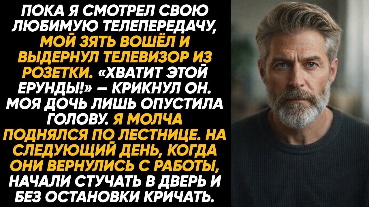 Я смотрел любимый сериал, когда зять выключил телевизор: &laquo;Хватит этого мусора!&raquo; &mdash; огрызнулся он.м