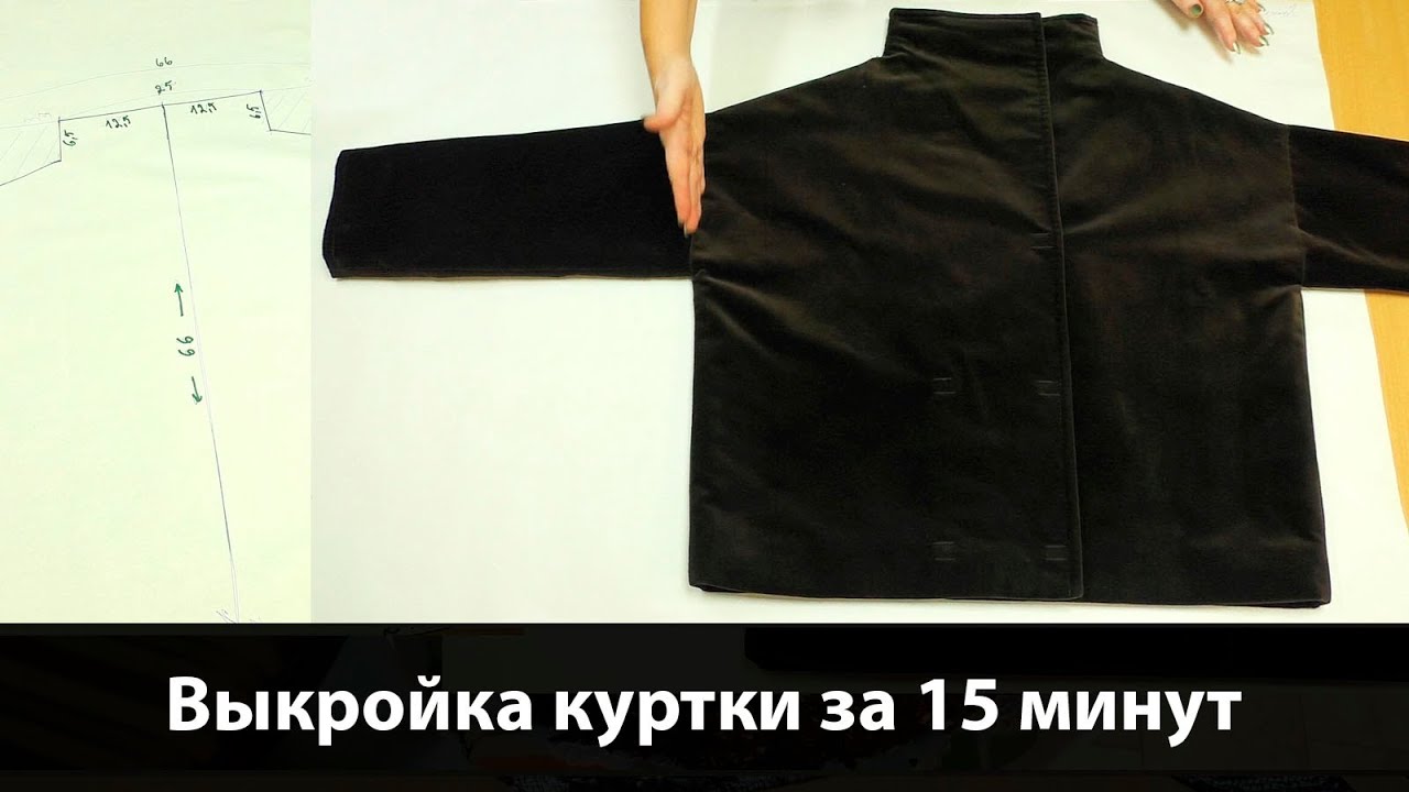 Выкройка куртки за 5 минут Куртка за час своими руками #куртказа5минут #курткабезвыкройки