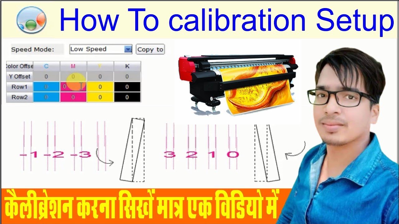 How to calibration 512 &512i  head flex machine ! calibration offset setting !! calibration mathod