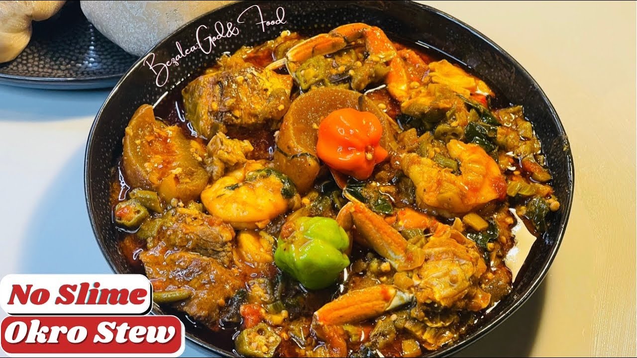 No Slime Okro Stew|| How to make okro stew WITHOUT the Slime