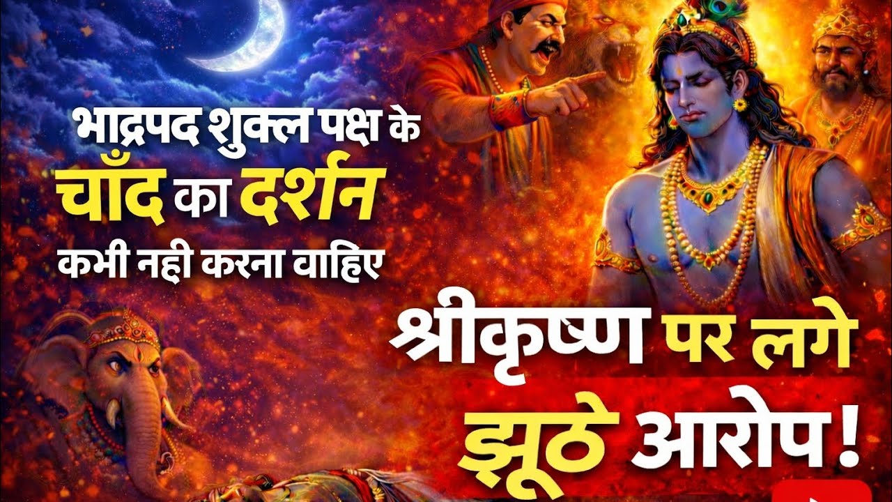 श्रीकृष्ण पर लगा झुटा आरोप | चंद्र दर्शन का गणेशजी का श्राप सच है