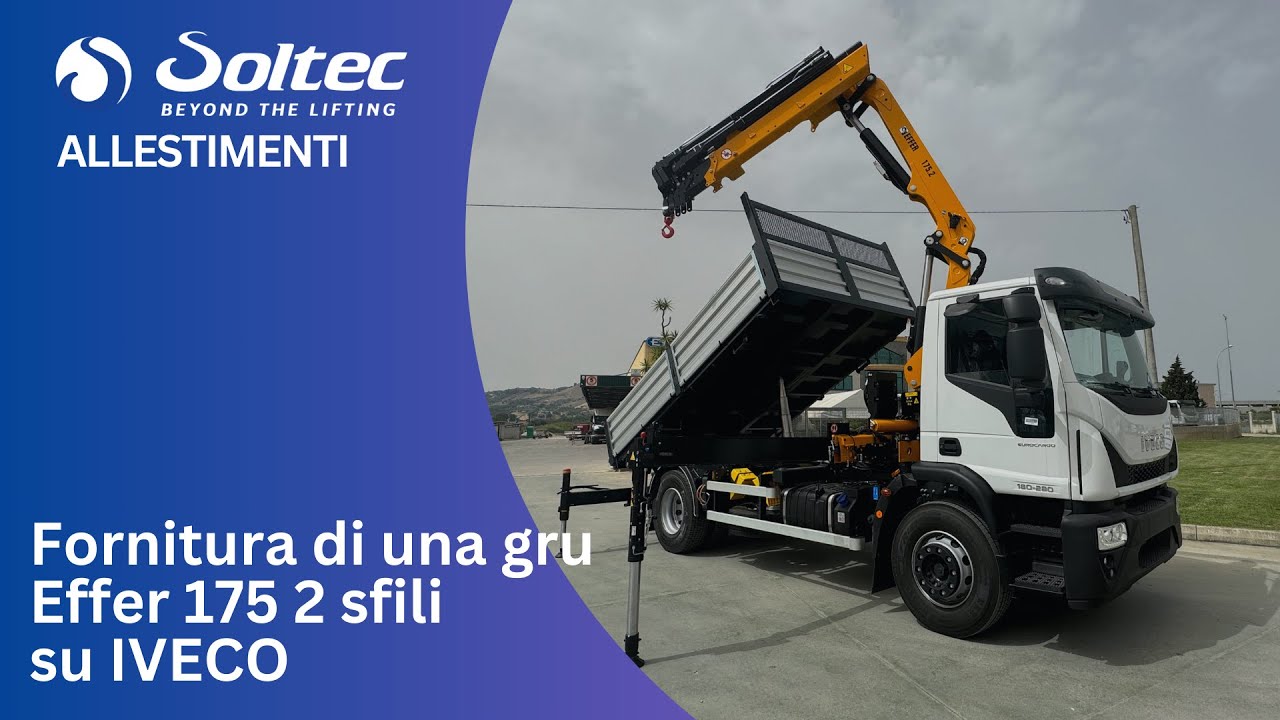 IVECO 2 assi con cassone ribaltabile trilaterale | gru Effer 175.2 5 Sfili