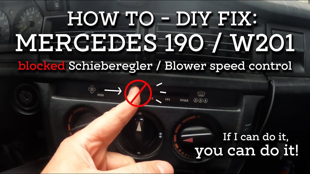 Mercedes 190 W201 - Heater / Vent Slider Jammed - DIY Repair  - Lüftungsregler blockiert