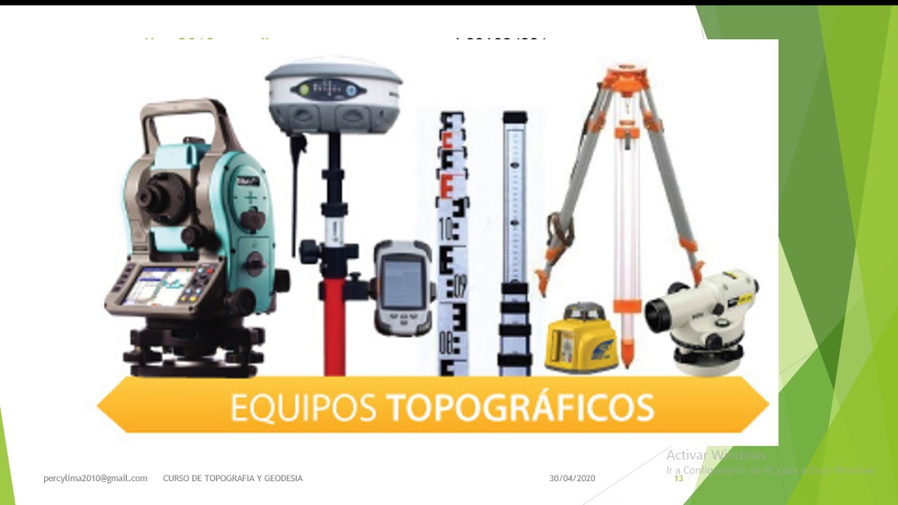 CLASE 2 CURSO TOPOGRAFÍA, EQUIPOS TOP. ESTACIÓN TOTAL, NIVEL, GPS, GNSS,TEODOLITO, DRONES PERCY LIMA