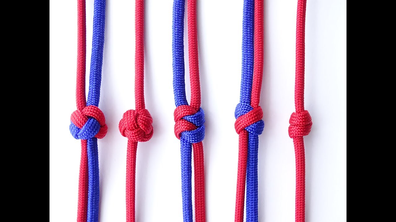 DIY - 5 Stopper/Pull Knots-1,2 Strand Diamond, Matthew Walker,Barrel,Double Snake - CBYS Paracord
