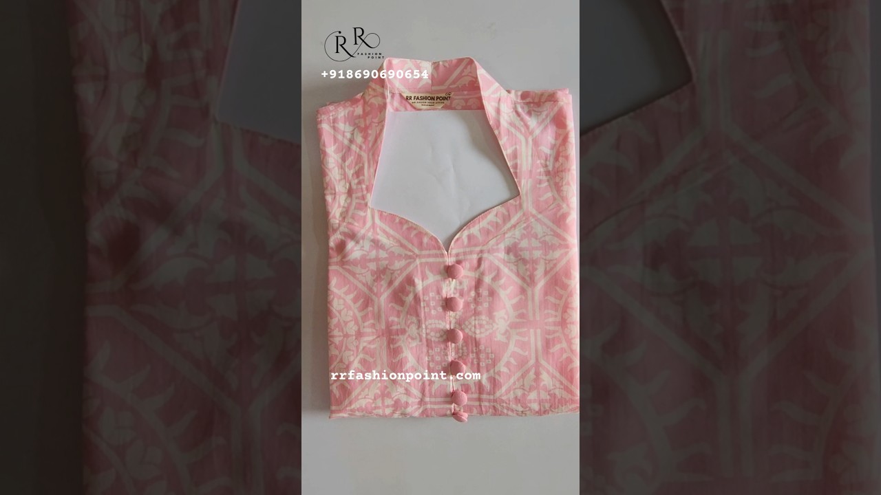 ✨️Smart Collar Neck Kurti Design with button placket