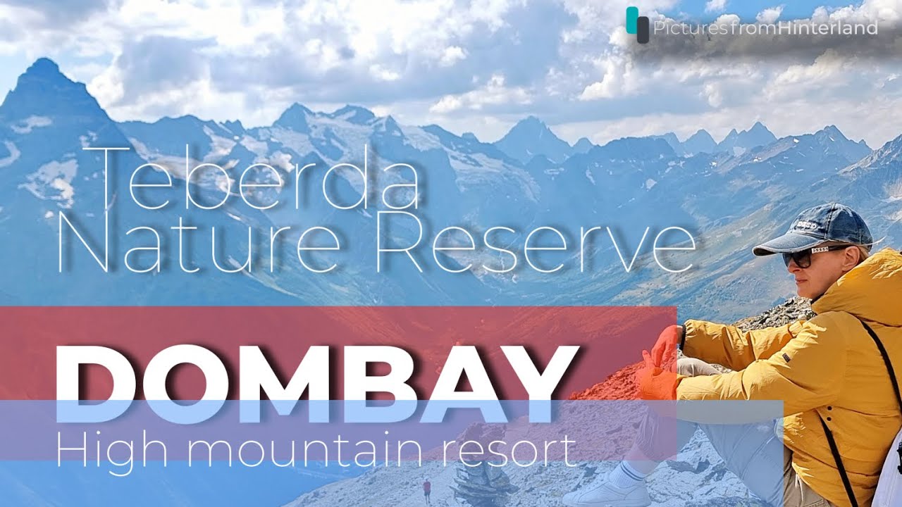 Dombay - high mountain resort. Karachaevsk city. Karachay-Cherkessia. 4K
