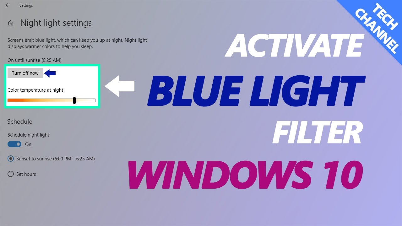 How to Activate Blue Light Filter in Windows 10!