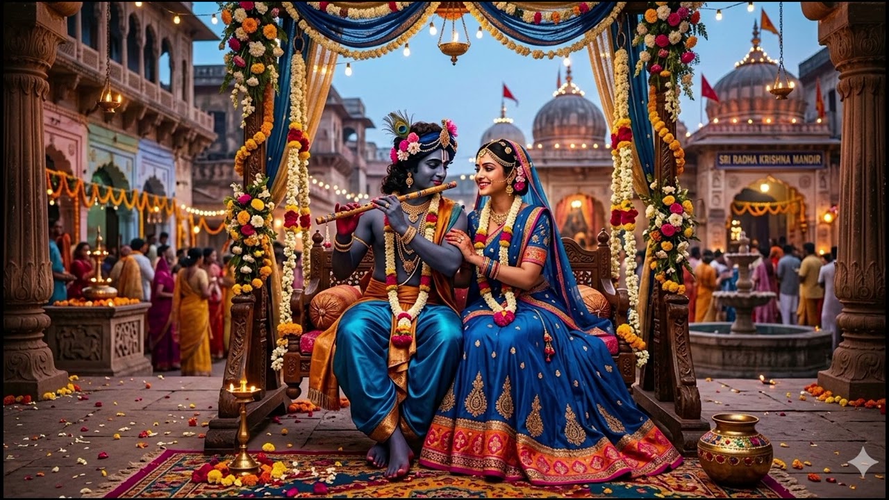 Radhakrishn vrindavan bhajan #deepa #radhakrishna #radheradhe 