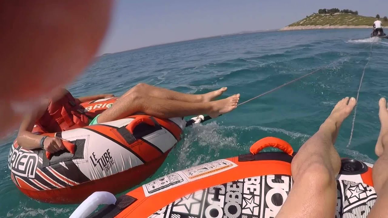 Tube riding in Pakostane, Croatia