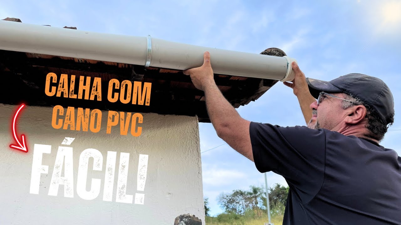 FAÇA VOCÊ MESMO CALHA COM CANO PVC SUPER ECONÔMICA | COMEÇANDO UM SÍTIO DO ZERO