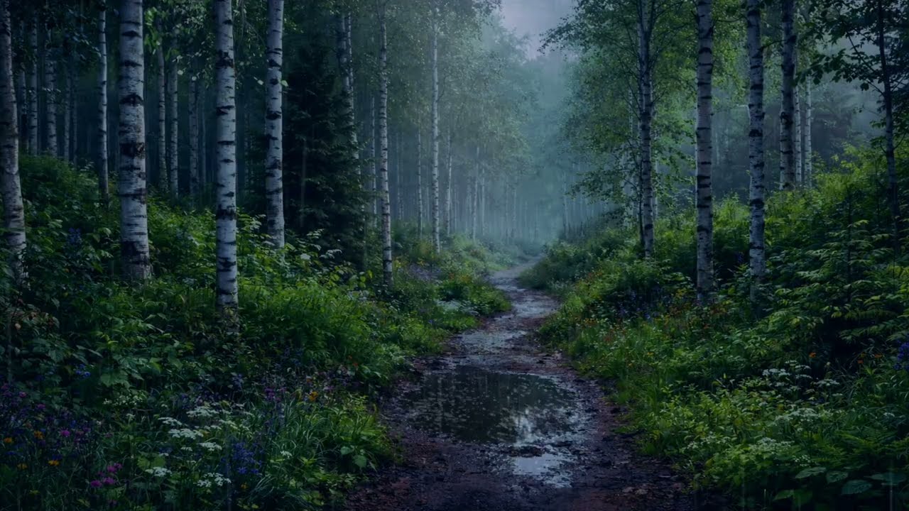 🌧️ No Mid-Roll Ads 🌙💤 Night Forest Rain to Relax and Sleep 🌲 Ambient Screensaver