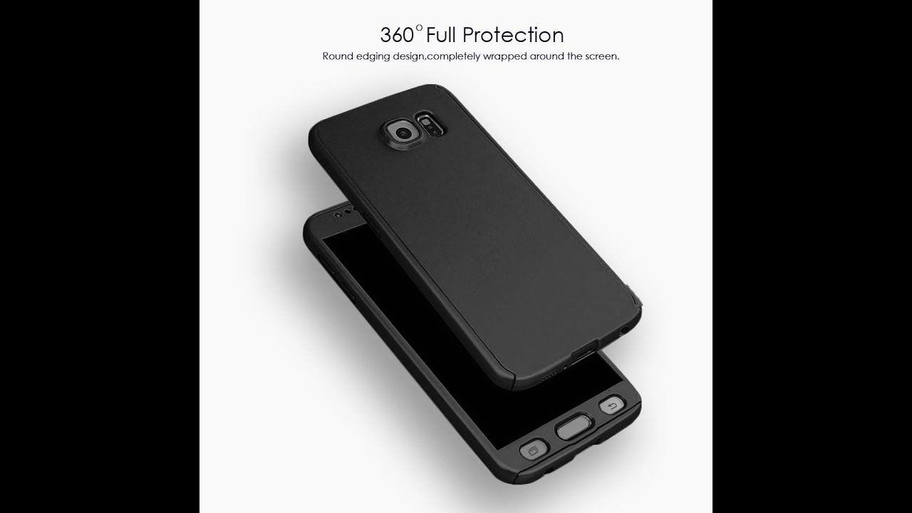 Best S7 Edge 360 degree protection Case | Tempered Glass Friendly | Black | Two Part Case