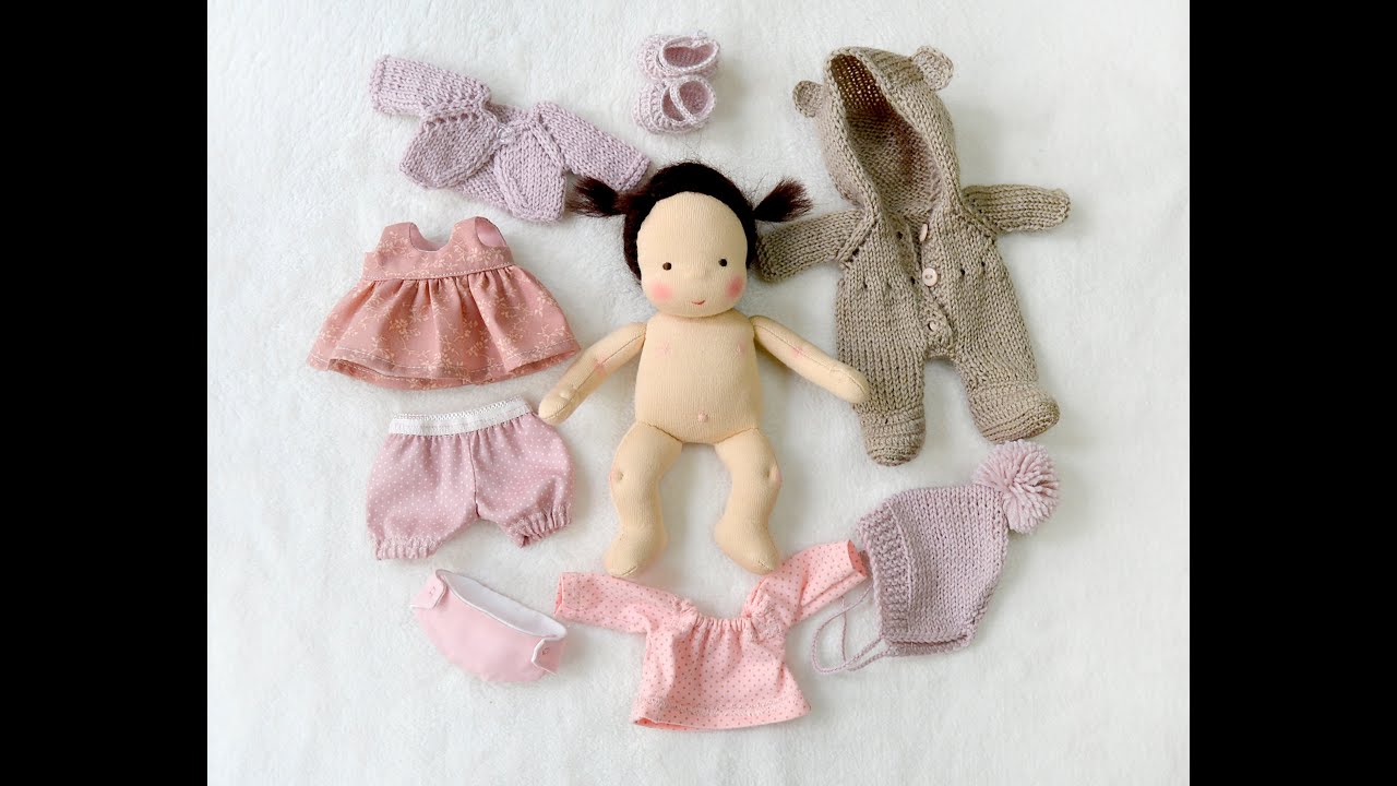Review Waldorf doll mini baby 7 inch (18 cm) tall. Natural fiber personalized organic pocket doll