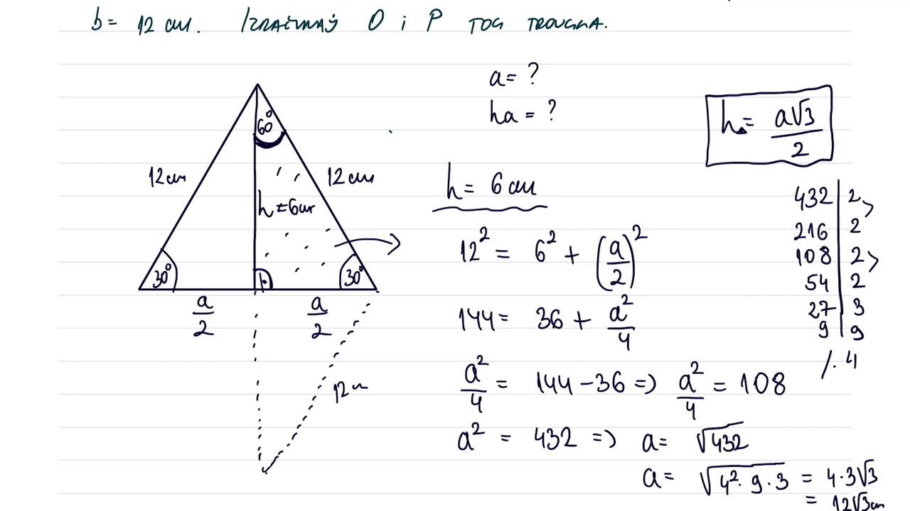 Pitagorina teorema, zadaci sa uglovima - matematika za 7 razred