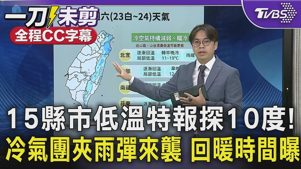 15縣市低溫特報探10度! 冷氣團夾雨彈來襲 回暖時間曝｜TVBS新聞 @tvbsnews24live