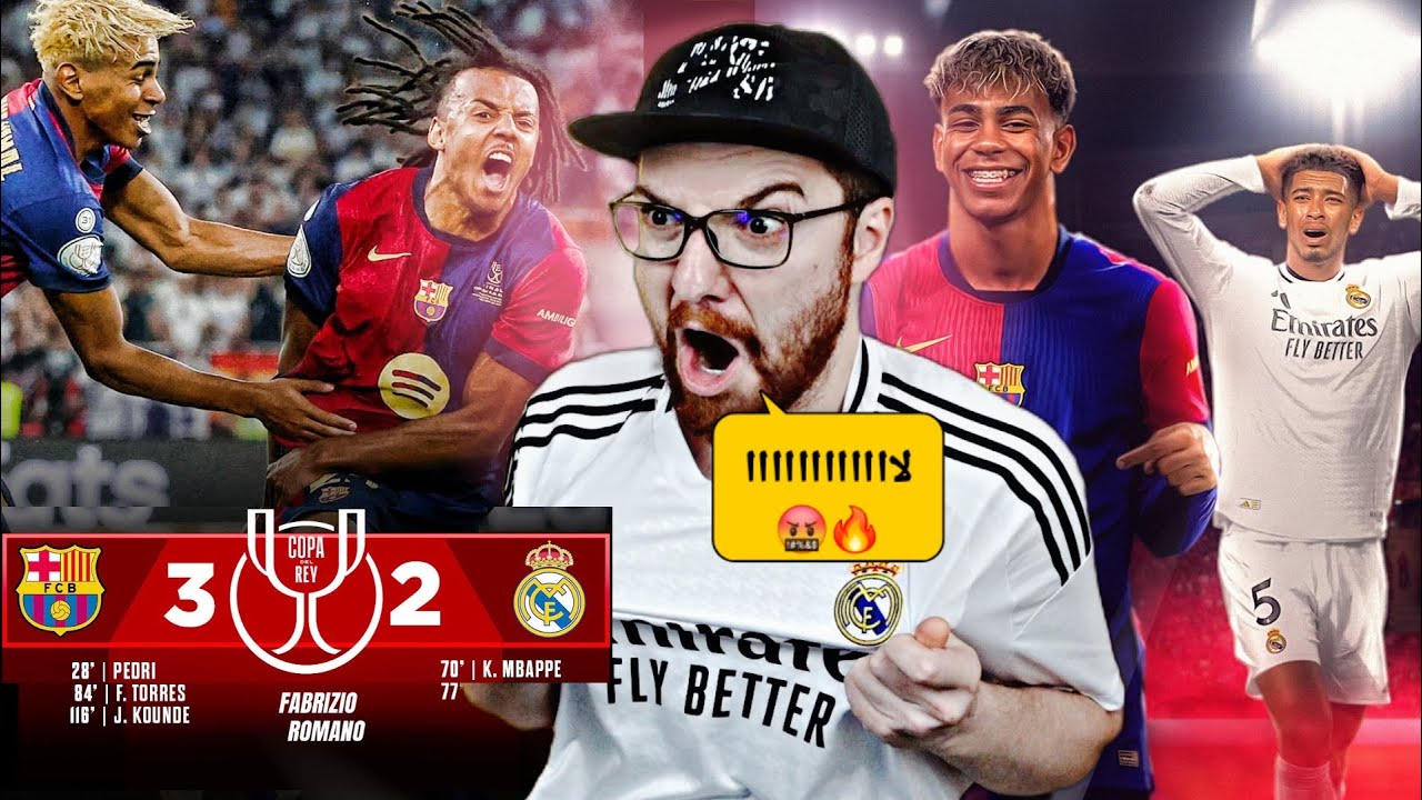 ردة فعل مدريدي مباشر 🤬🔥!! برشلونة و ريال مدريد 3-2 مقهووووور 🤬🔥