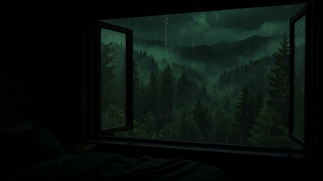 Soft Rain on Bedroom Window at Night | Peaceful Rain Ambience for Deep Sleep and Relaxation