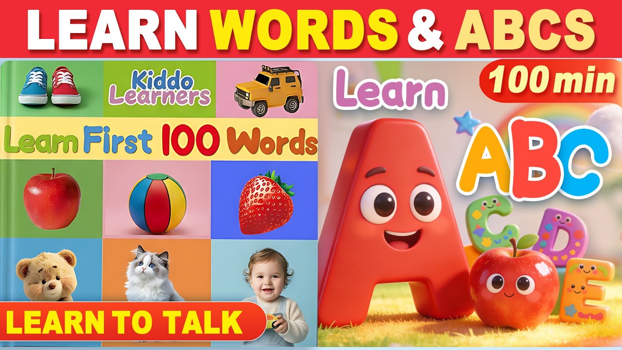 📚 Learn First 100 Words & ABC Phonics — 4 Hour Learning Live 👶 Speech Development for Toddlers