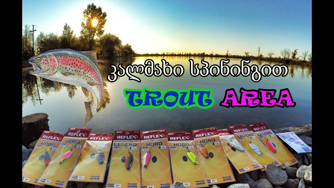 👍👍GOLD LAKE კალმახი სპინინგით AKKOI ყანყალებზე  🎣🎣 AREA TROUT Ловля  Форели   на блесны🎣
