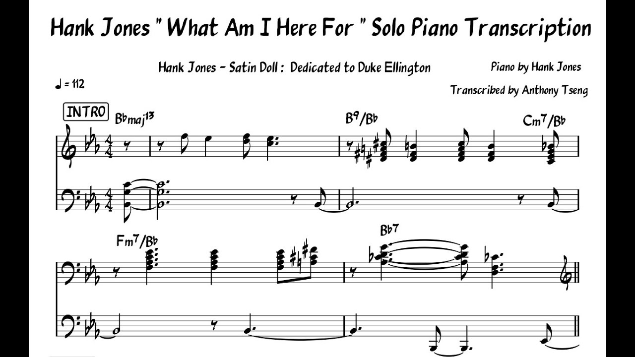 Hank Jones Solo Piano on 