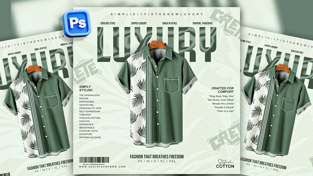Luxury Shirt Poster Design in Photoshop | Fashion Ad Design Tutorial.
