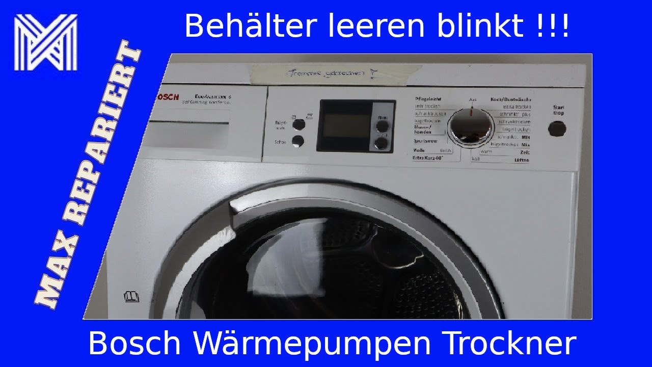 Bosch Wärmepumpentrockner Pumpe reinigen - Pumpensumpf reinigen MAX REPARIERT