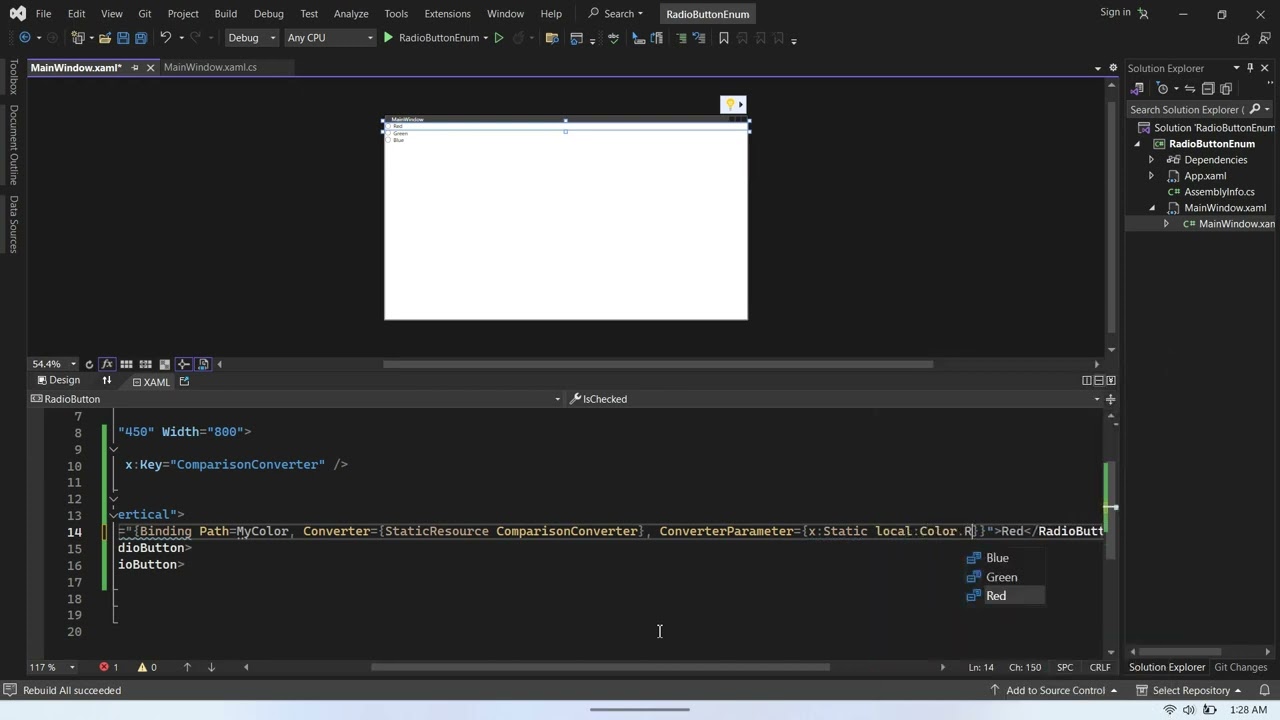 [WPF C#] Bind RadioButtons to an enum #csharp #wpf #coding #programming #desktop