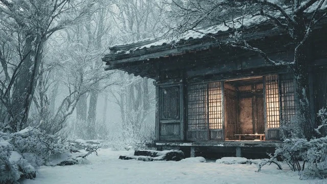 Serene Zen Hearth House ❄️ Deep Sleep Bamboo Meditation (1 Hour)