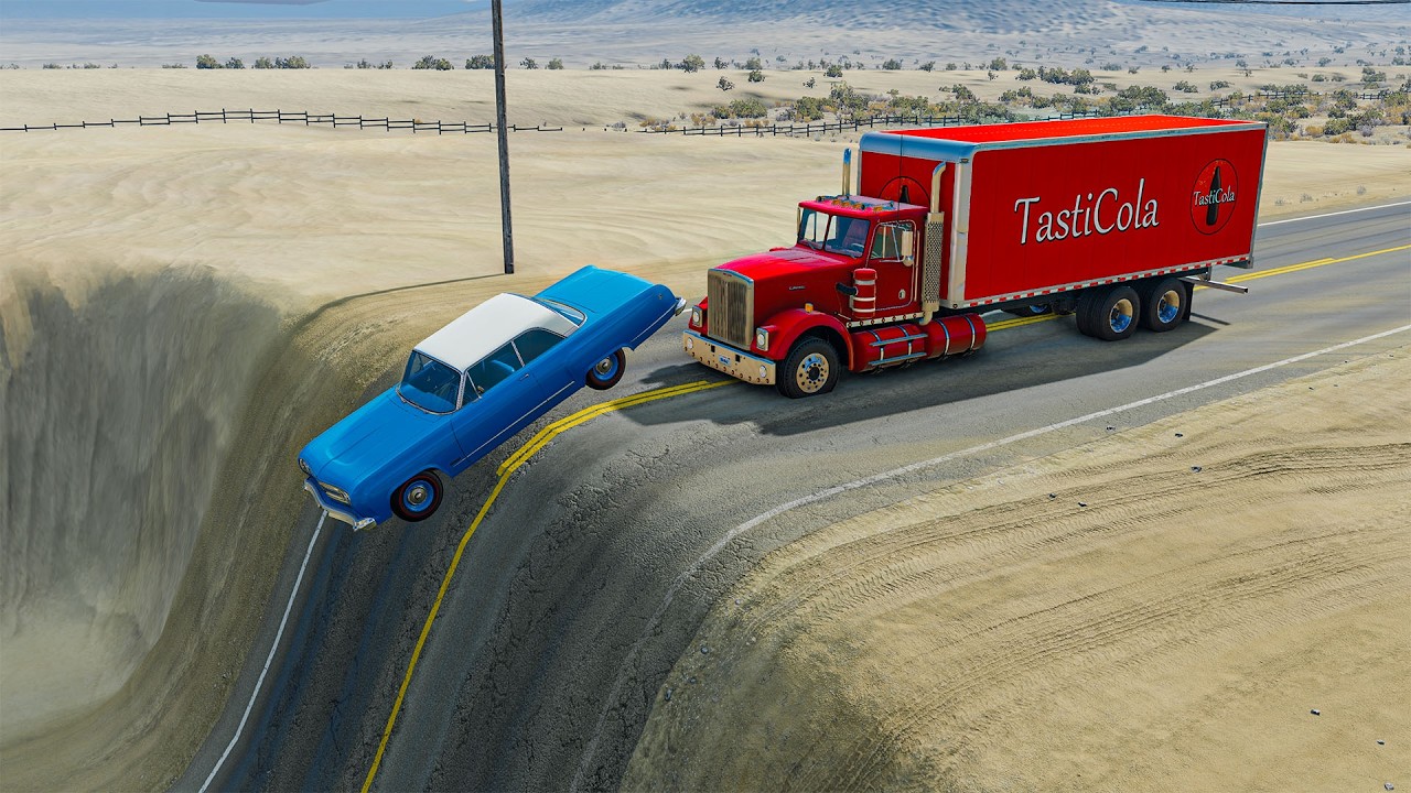Epic Bus vs Massive Potholes Crashes 06 BeamNG.drive | BeamNG Frenzy