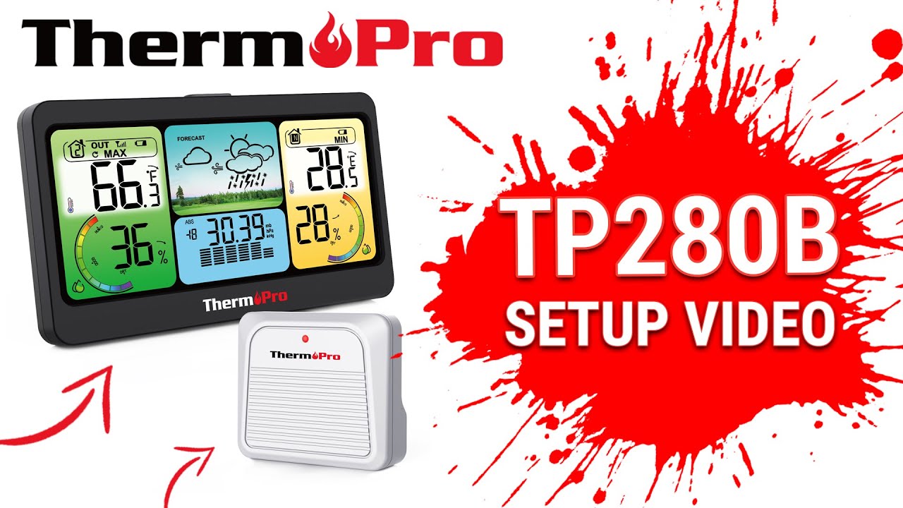 ThermoPro TP280B Wireless Indoor Outdoor Weather Station Thermometer Setup Video