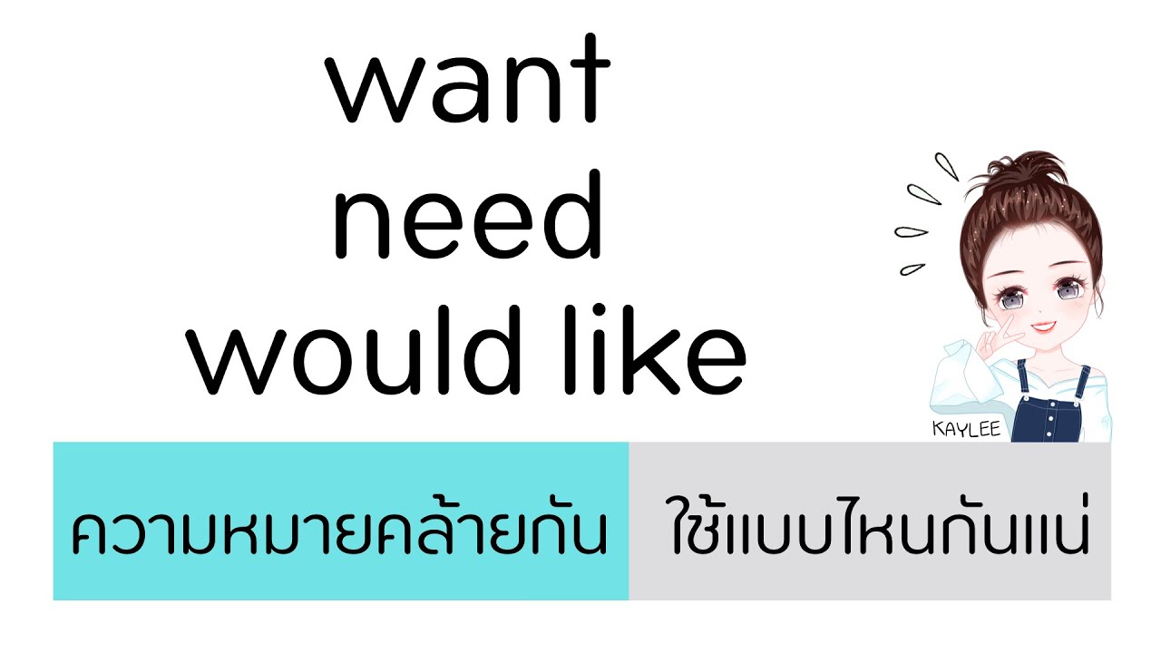 WANT, NEED และ WOULD LIKE ถึงจะความหมายคล้ายกัน แต่ก็ต้องใช้ให้ถูกสถานการณ์ | ภาษาอังกฤษกับเคลี่
