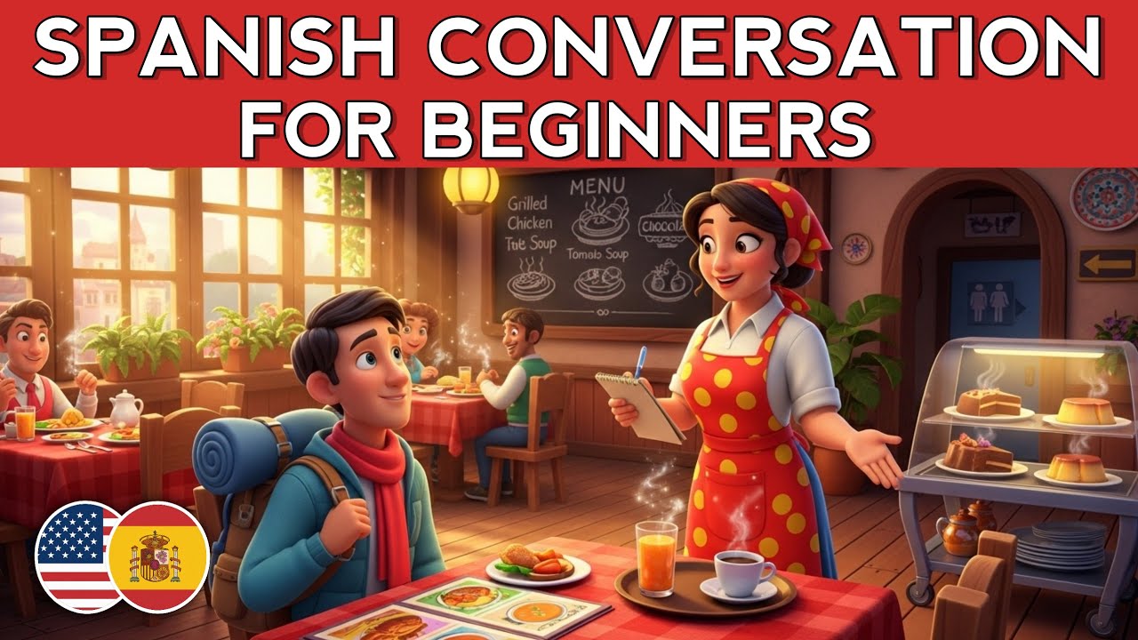 Spanish Lessons | Spanish Conversation For beginners : Order in spanish restaurant!