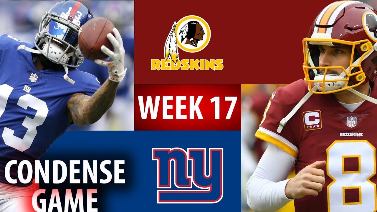🁢 2016 🁢 NYG Giants vs WAS Redskins 🁢 Week 17 🁢 Condense Game