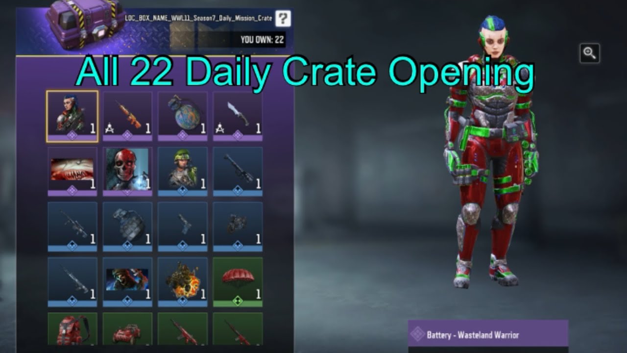 *NEW* GLITCHED SEASON 7 DAILY MISSION CRATES SUCK | 22 CRATE OPENING | COD Mobile