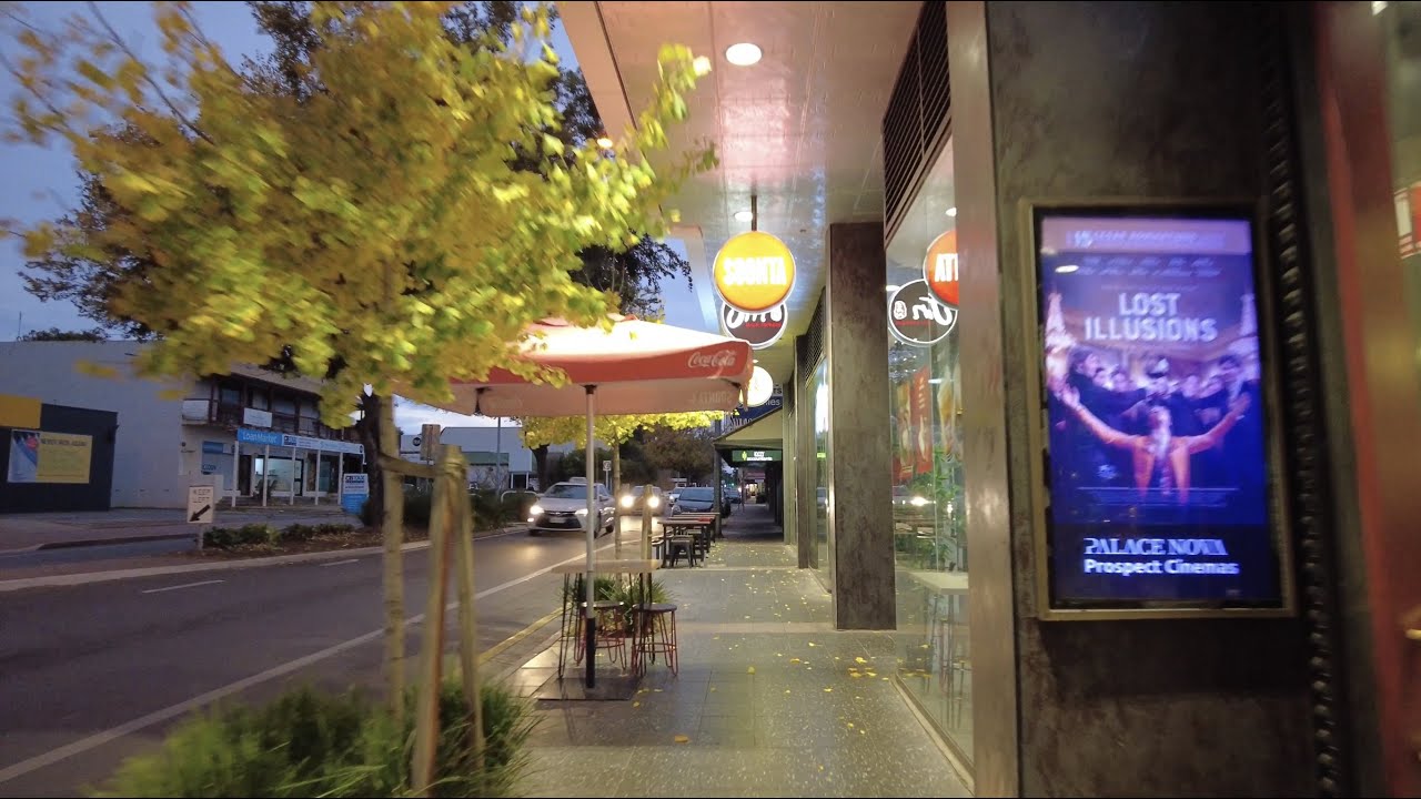 4K Street walk in Australia, in Adelaide, nature and traffic sounds #streetfood#nature#asmr