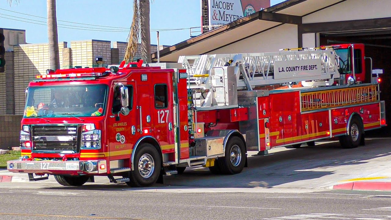 LACoFD *New* Quint 127 & *New* Squad 36 Responding 