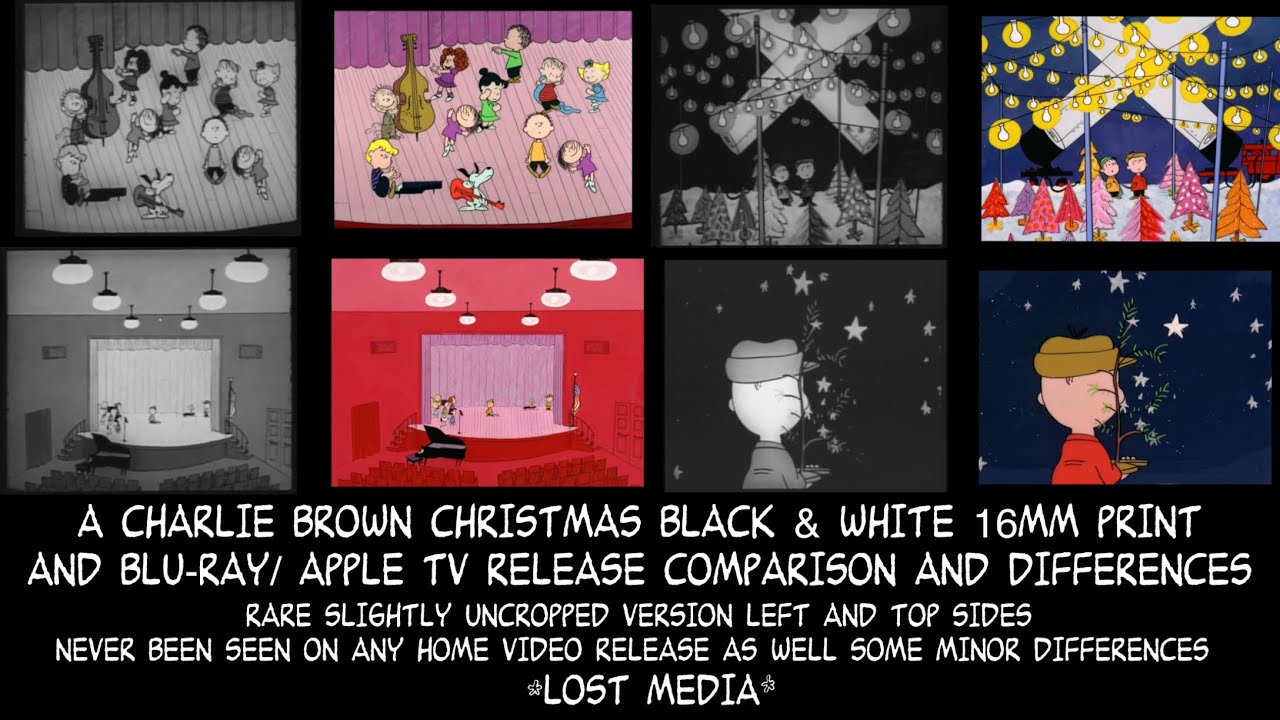 A Charlie Brown Christmas B&W 16mm Print and Blu-Ray/Apple TV Release Comparison (Lost Media)