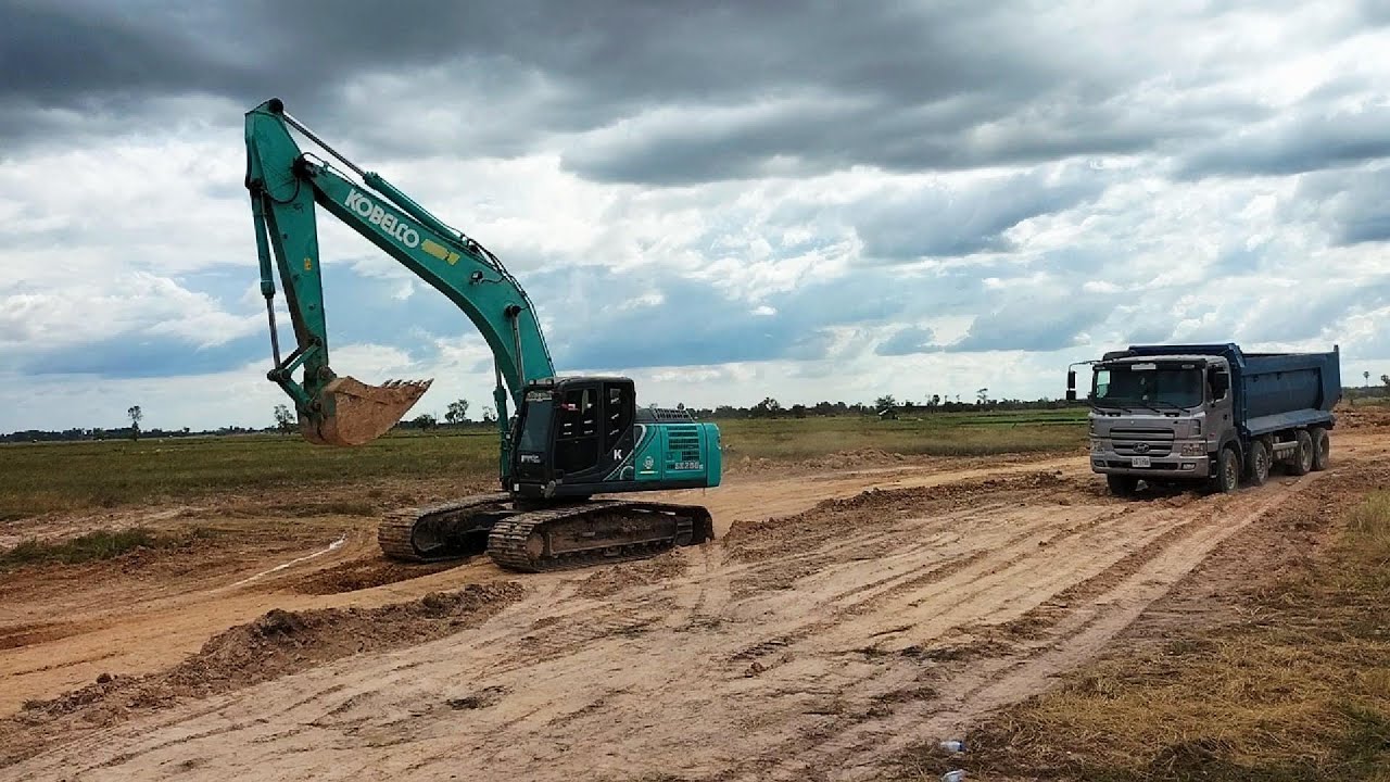 Excavator and Dump Truck Operation | Full Day Field Work Video