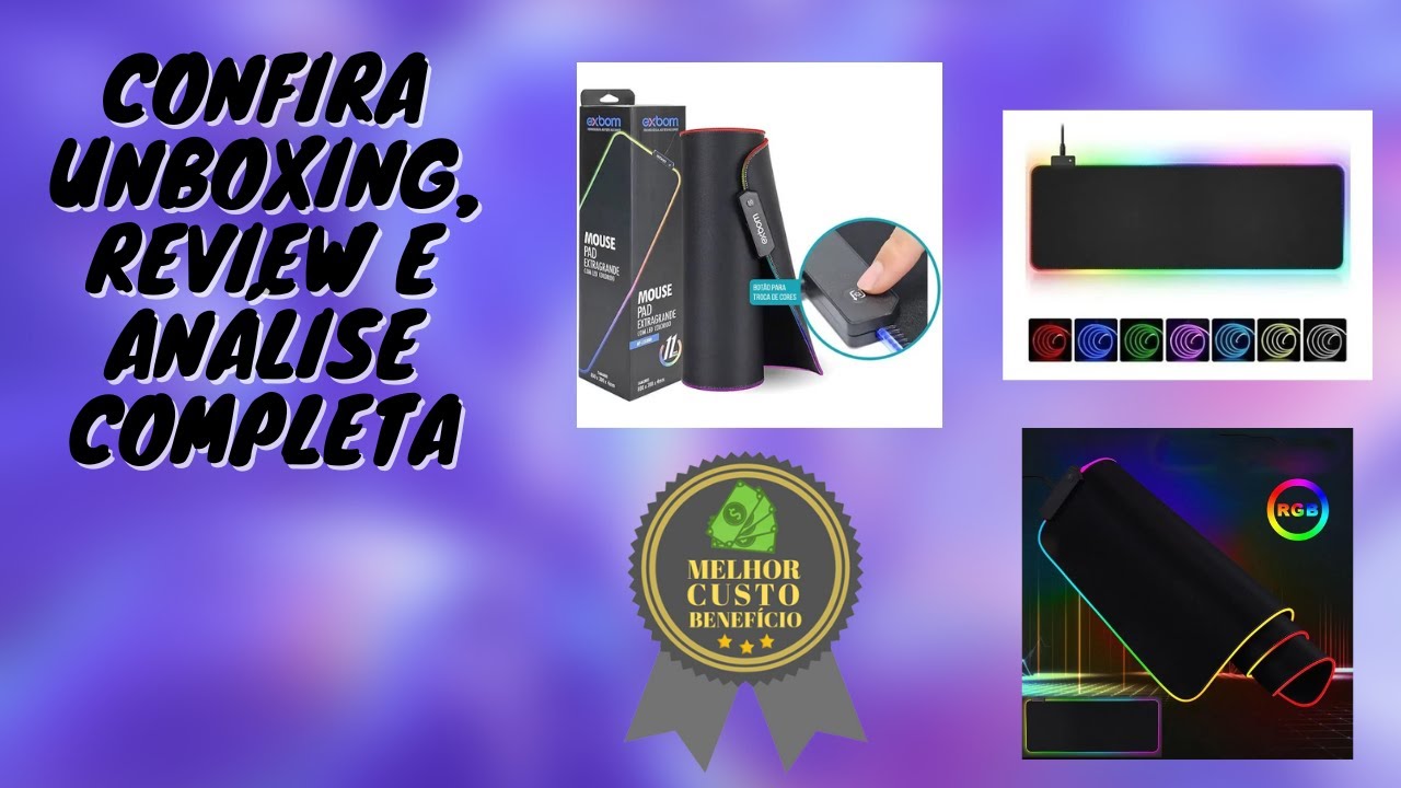 Melhor MousePad Gamer RGB custo benefício do mercado!!! (Unboxing, Review e analise completa 2022).