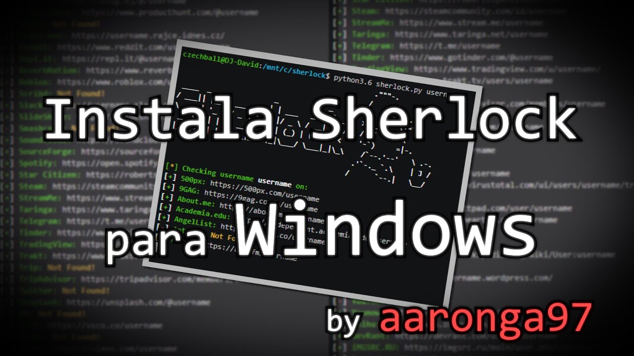 Como instalar Sherlock para Windows!?