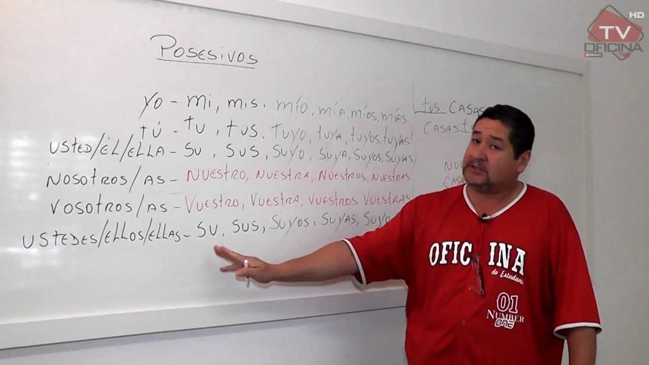 Espanhol - Posesivos - Oficina do Estudante cursinho vestibular e colégio.