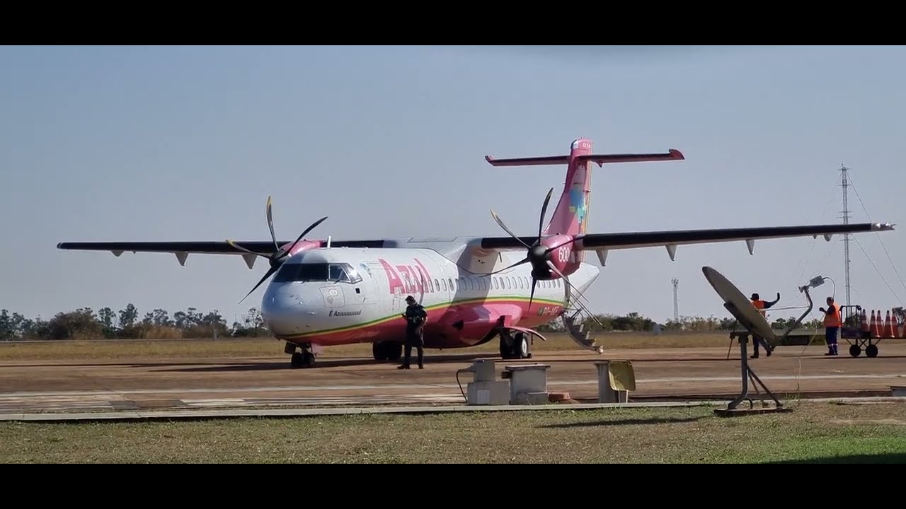 Acionamento ATR 72 da AZUL Aeroporto de Uberaba
