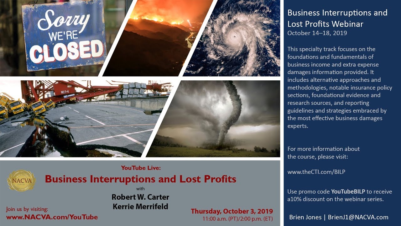 NACVA | Business Interruptions and Lost Profits (Robert Carter and Kerrie Merrifeld)