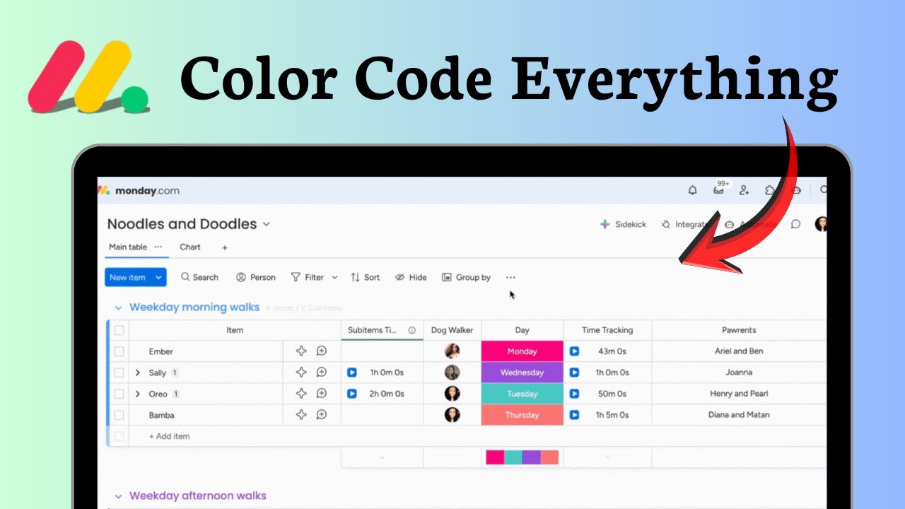 How to color columns, cells or values in monday.com