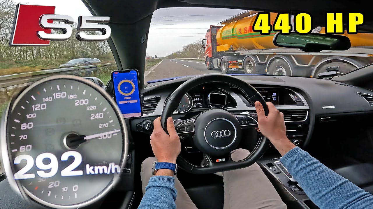 AUDI S5 3.0 V6 SUPERCHARGED STAGE 1 on AUTOBAHN [NO SPEED LIMIT]